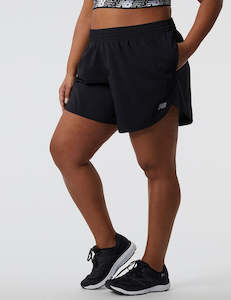 Womens Shorts: New Balance Women's Plus Size Accelerate 5 inch Short Black