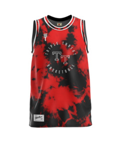 Triple Threat Tie Dye Singlet Black/Red