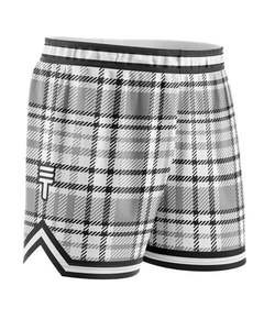 Triple Threat Kids Tartan Basketball Short Black & White
