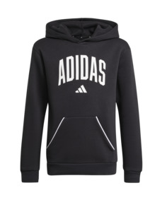 Adidas Kid's Collegiate Typography Hoodie Black