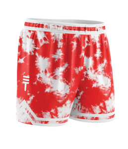 Triple Threat Tie Dye Basketball Short Red/White