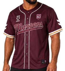 Mens T Shirts Polos: QLD Maroons 'Homer' Baseball Shirt