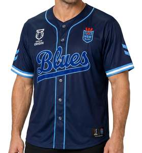 Mens T Shirts Polos: NSW Blues 'Homer' Baseball Shirt