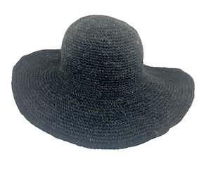 Hand Crochet: Crochet Hat Garden Lady Black