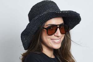 Crochet Hat Garden Lady Black