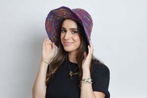 Crochet Hat Rainbow Girl Purple  Base