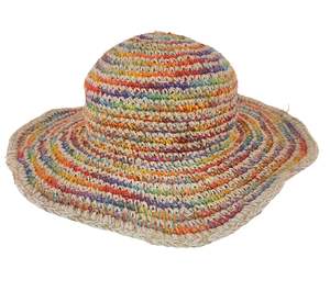 Crochet: Crochet Hat Rainbow Girl White Base