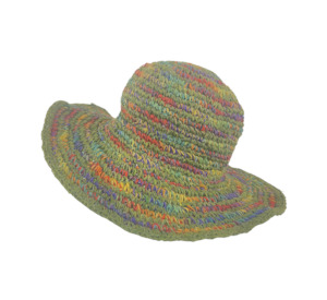 Hand Crochet: Crochet Hat Rainbow Girl Green  Base