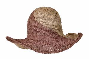 Nature Lady Spiral Chocolate Crochet Hat pure Hemp