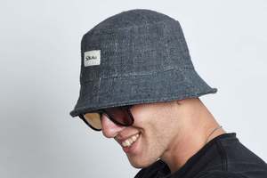 Woven Hemp Hat: Bucket  Grey  Hemp Hat