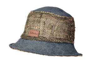 Bucket Design Hemp Hats: Hemp Hat Bucket  Cruiser Design Blue Color