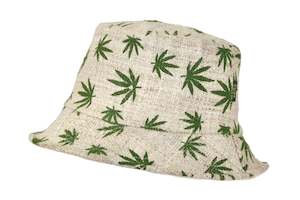 Bucket Design Hemp Hats: Hemp Hat Bucket Classic Design White  Color Hemp Flowers
