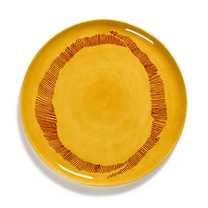 Ceramics Serveware: Ottolenghi Serving Plate ~ Sunny Yellow with Red 'O'