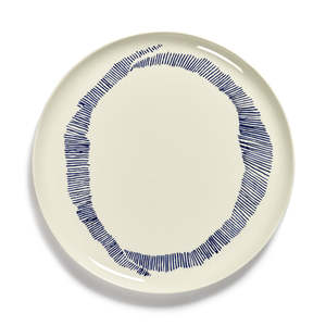 Ceramics Serveware: Ottolenghi Serving Plate ~ White with Blue 'O'
