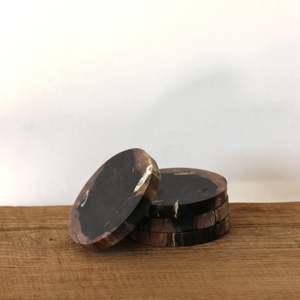 Petrified Wood Coasters Darker Style Set of 4