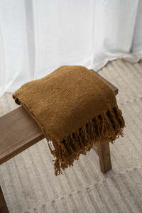 Throws Bedcovers: Seren Throw in Nutmeg