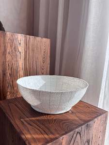 Hand Beaded Bowl - White