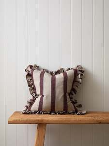 Textiles: Alba Cushion in Merlot Stripe 50 x 50cm
