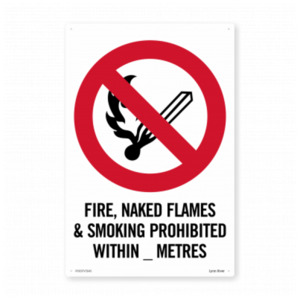 Prohibition Fire, Naked Flames & Smoking Prohibited Safety Sign SafeTradie