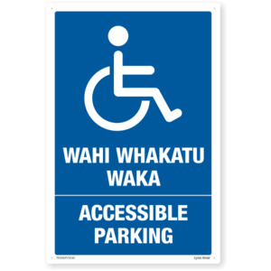 Te Reo Accessible Parking Safety Sign SafeTradie