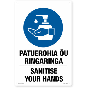 Te Reo Sanitise Your Hands Safety Sign – SafeTradie