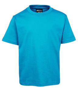 Children's Collection: 1KT JB's Kids Cotton Tee, Aqua, Sizes 2 to 14 - Safety Equipment NZ, Tauranga, Hamilton, Cambridge, Rotorua, BOP