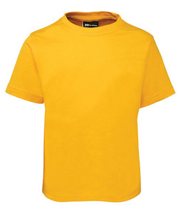 Children's Collection: 1KT JB's Kids Cotton Tee, Gold, Sizes 2 to 14 - Safety Equipment NZ, Tauranga, Hamilton, Cambridge, Rotorua, BOP