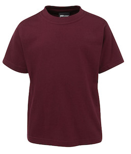 1KT JB's Kids Cotton Tee, Maroon, Sizes 2 to 14 - Safety Equipment NZ, Tauranga,&hellip;