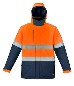 ZJ553 Syzmik Unisex Hi-Vis Day/Night Antarctic Softshell Jacket, Orange/Navy, Si&hellip;