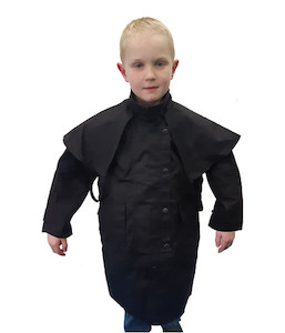 Children's Collection: PCO1380 Caution Childrens Oilskin Long Riding Coat, Sizes 4 to 16 - Safety Equipment NZ, Tauranga, Hamilton, Cambridge, Rotorua, BOP
