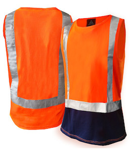 802002 Safe-T-Tec Day/Night Singlet, Orange/Navy, Sizes S to 8XL - Safety Equipm&hellip;