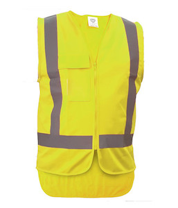 Vests: PCV1500 Caution Day/Night Safety Vest, Yellow, Sizes 3XS to 14XL - Safety Equipment NZ, Tauranga, Hamilton, Cambridge, Rotorua, BOP
