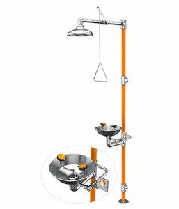 Emergency Showers: G1996 pH7 Safety Station with Eye/Face Wash – With Stainless Steel Bowl - Safety Equipment NZ, Tauranga, Hamilton, Cambridge, Rotorua, BOP