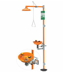 Emergency Showers: GC1950P pH7 Safety Station with Eye/Face Wash – With Plastic Bowl - Safety Equipment NZ, Tauranga, Hamilton, Cambridge, Rotorua, BOP