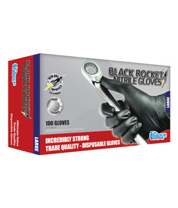 Disposable Gloves: 1300 The Glove Company Black Rocket® Nitrile Disposable Gloves, Sizes S To 2XL - Safety Equipment NZ, Tauranga, Hamilton, Cambridge, Rotorua, BOP
