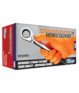1300 The Glove Company Orange Rocket® Nitrile Disposable Gloves, Sizes S To 2XL&hellip;