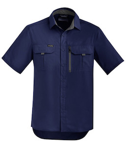 ZW465 Syzmik Mens Outdoor Short Sleeve Shirt, Navy, Sizes 2XS to 7XL - Safety Eq&hellip;