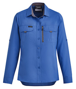 ZW760 Syzmik Womens Outdoor Long Sleeve Shirt, Blue, Sizes 6 to 24 - Safety Equi&hellip;