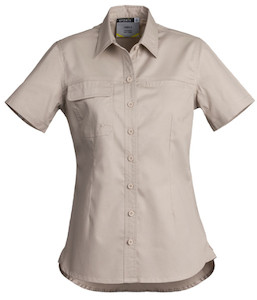 ZWL120 Syzmik Womens Lightweight Tradie Short Sleeve Shirt, Sand, Sizes 8 to 24 &hellip;