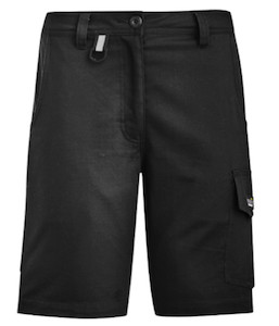 Shorts: ZS704 Syzmik Womens Rugged Cooling Vented Short, Black, Sizes 4 to 24 - Safety Equipment NZ, Tauranga, Hamilton, Cambridge, Rotorua, BOP