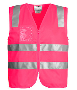 ZV998 Syzmik Unisex Hi Vis Day/Night Zip Vest, Pink, Sizes XS to 7XL - Safety Eq&hellip;