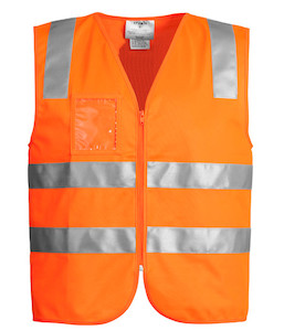 ZV998 Syzmik Unisex Hi Vis Day/Night Zip Vest, Orange, Sizes XS to 7XL - Safety &hellip;