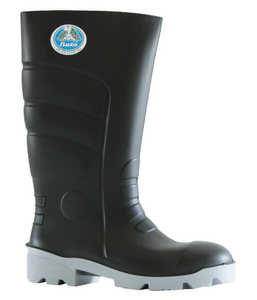 Gumboots: 892-62020 Bata Worklite 400ml PU Black/Grey Steel Toe Safety Gumboot, Sizes 4 to 14 - Safety Equipment NZ, Tauranga, Hamilton, Cambridge, Rotorua, BOP