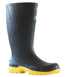 892-62010 Bata Safemate 400ml PVC Black/Yellow Steel Toe Safety Gumboot, Sizes 3&hellip;