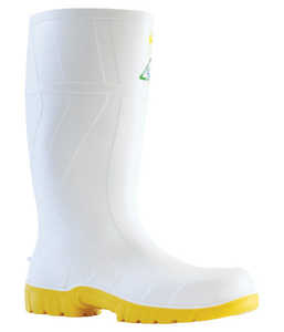 892-12010 Bata Safemate 400ml PVC White/Yellow Steel Toe Safety Gumboot, Sizes 3&hellip;