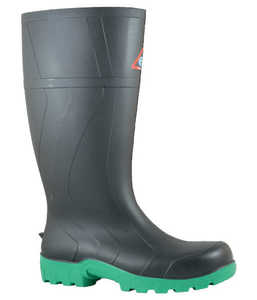 Gumboots: 892-62009 Bata Workmate 400ml PVC Black/Green Non-Safety Gumboot, Sizes 3 to 15 - Safety Equipment NZ, Tauranga, Hamilton, Cambridge, Rotorua, BOP