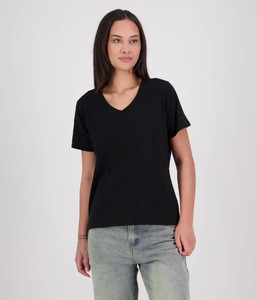 T204 Cloke Womens V-Neck Tee V2, Black, Sizes 8 to 22 - Safety Equipment NZ, Tau&hellip;