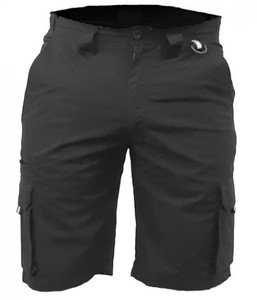 Shorts: PCT1570 Caution 100% Cotton Cargo Shorts, Black, Sizes 28''/72cm to 62''/157cm - Safety Equipment NZ, Tauranga, Hamilton, Cambridge, Rotorua, BOP