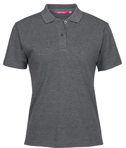 Polos: 2LPS JB's Ladies Polo, Charcoal Marle, Sizes 8 to 24 - Safety Equipment NZ, Tauranga, Hamilton, Cambridge, Rotorua, BOP