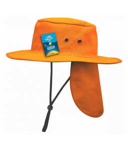4295 Legend Life Sunmaster Hat with Neck Flap, Orange - Safety Equipment NZ, Tau&hellip;